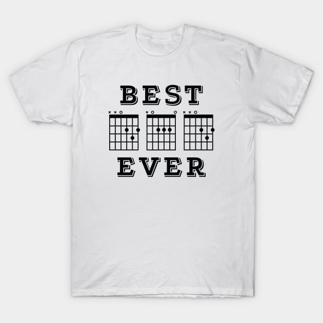 Best Dad Ever Guitar DAD Chords Tab Light Theme T-Shirt by nightsworthy